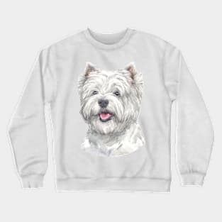 Cute West Highland White Terrier Watercolor Art Crewneck Sweatshirt